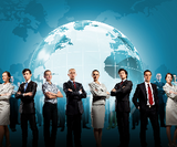 Group of successful confident businesspeople. Globalization concept_ed